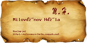 Milovánov Héla névjegykártya
